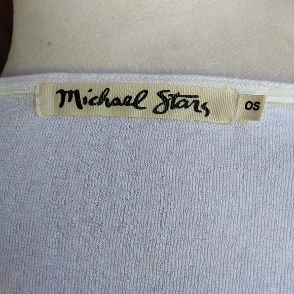 Michael Stars White Surplice Front Crepe Feel One Size - Picture 6 of 7